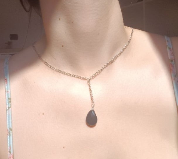 Collana a girocollo/choker in onice nero