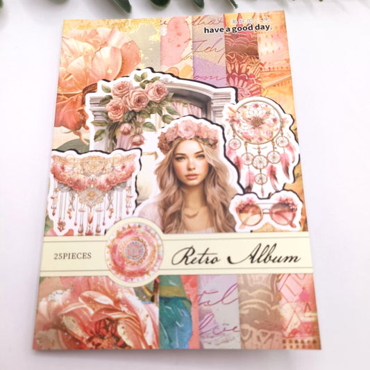 Libricino con stickers e fogli decorati ROSA