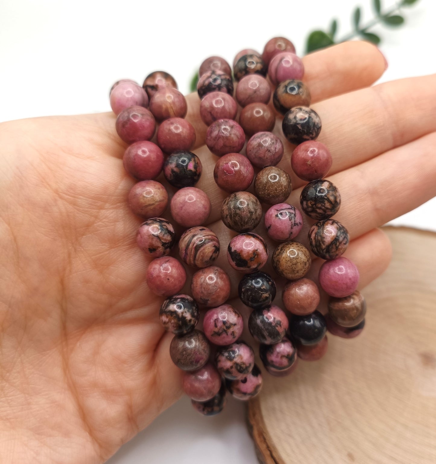 Bracciale perle in Rodonite