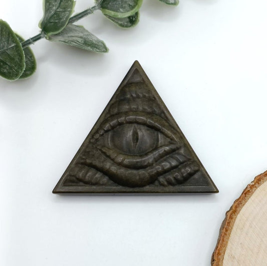 Piramide occhio rettile in Ossidiana