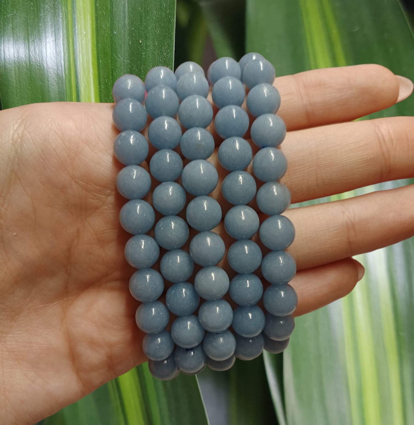 Bracciale perle in Angelite