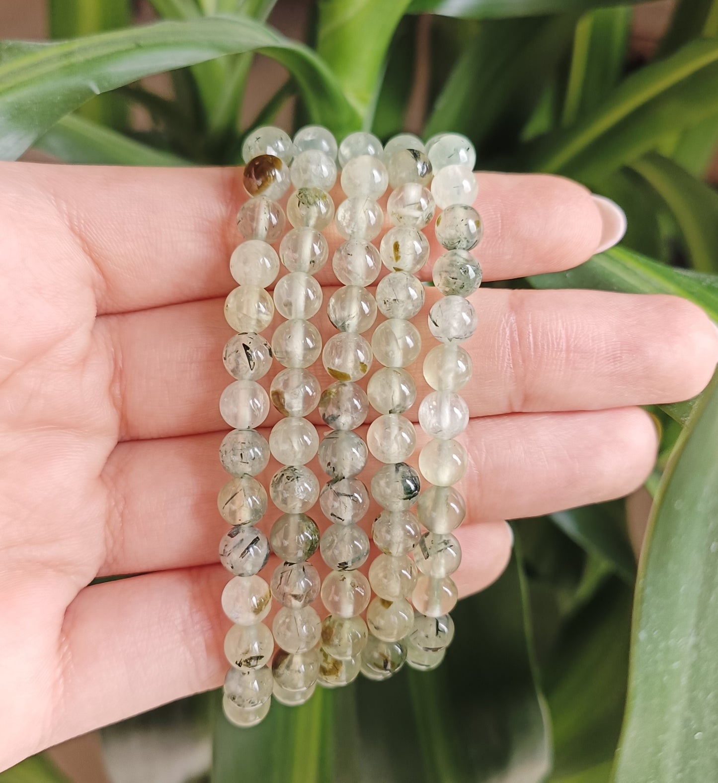 Bracciale perle in Prehnite