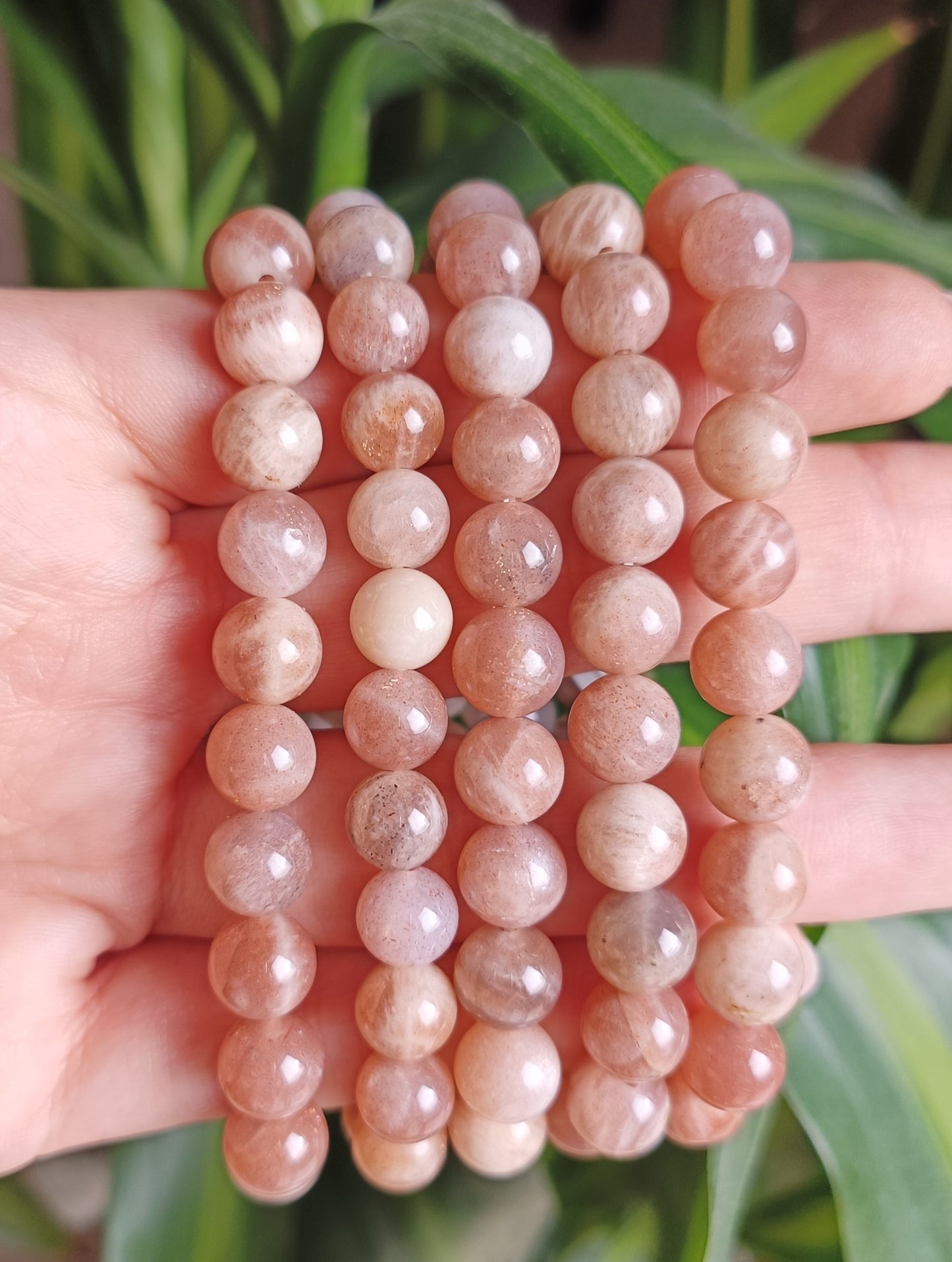 Bracciale perle in Pietra del sole (o sunstone)